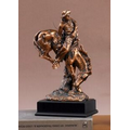 Cowboy with Horses bronze Figurine - 12"H X 7"W